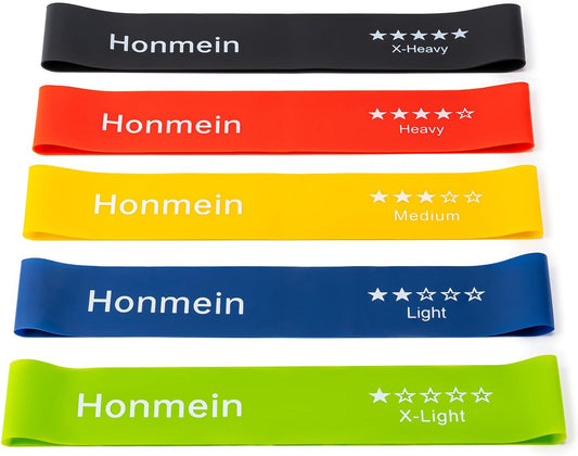 Resistance Bands for Working Out, Exercise Bands with 5 Resistance Levels Fit for Home Fitness, Strength Training, Natural Latex Resistance Band Include Instruction Guide and Carry Bag