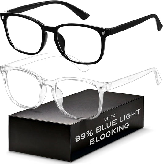 Blue Light Blocking Glasses - Fashion Square Eyeglasses, anti UV Ray Computer Gaming Glasses Blue Blockers for Women/Men